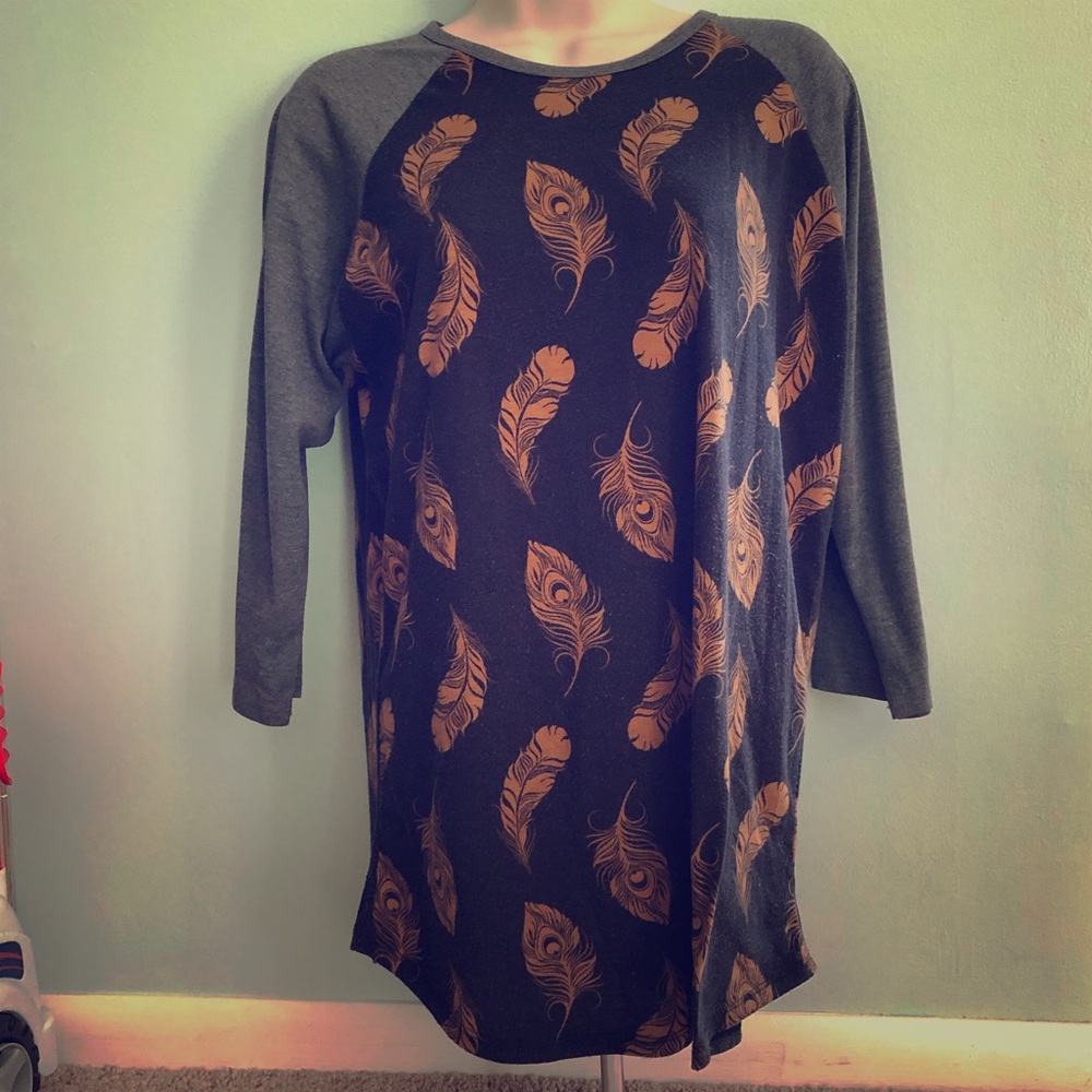 LuLaRoe Randy with feathers
